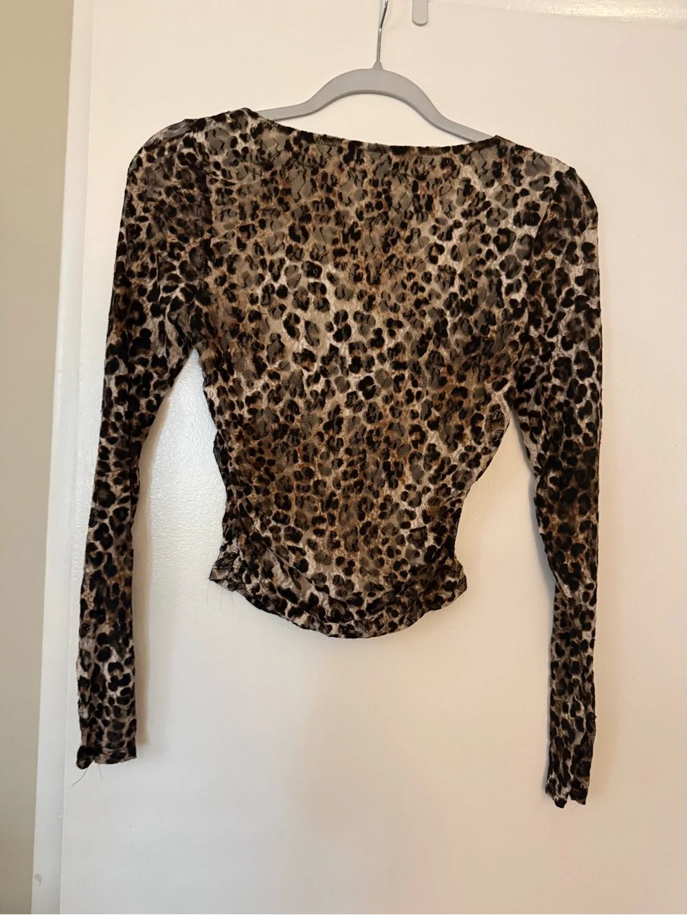 Madden Girl Brown & Tan Leopard Print Long Sleeve Top